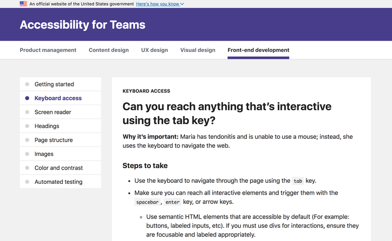 Can you reach anything that's interactive using the tab key