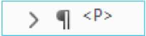 Screenshot of the tags panel showing the 'P' tag along with its paragraph symbol (¶).